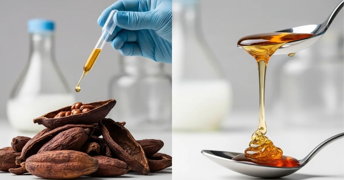 O processo de transformação da casca do cacau em um "mel" ou xarope sabor chocolate, através da ciência e inovação.